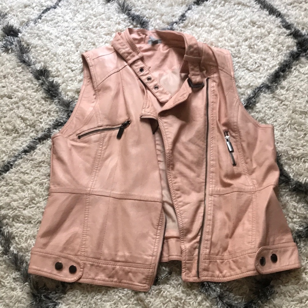 Blush faux leather vest